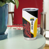 Personalised PNG Hela Province Tumbler Cup Bird of Paradise Tattoo Flag Motif LT9 - Polynesian Pride