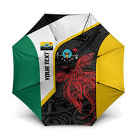 Personalised PNG Hela Province Umbrella Bird of Paradise Tattoo Flag Motif LT9 One Size Folded 11.42 inch Opened Diameter 37.4 inch Yellow - Polynesian Pride