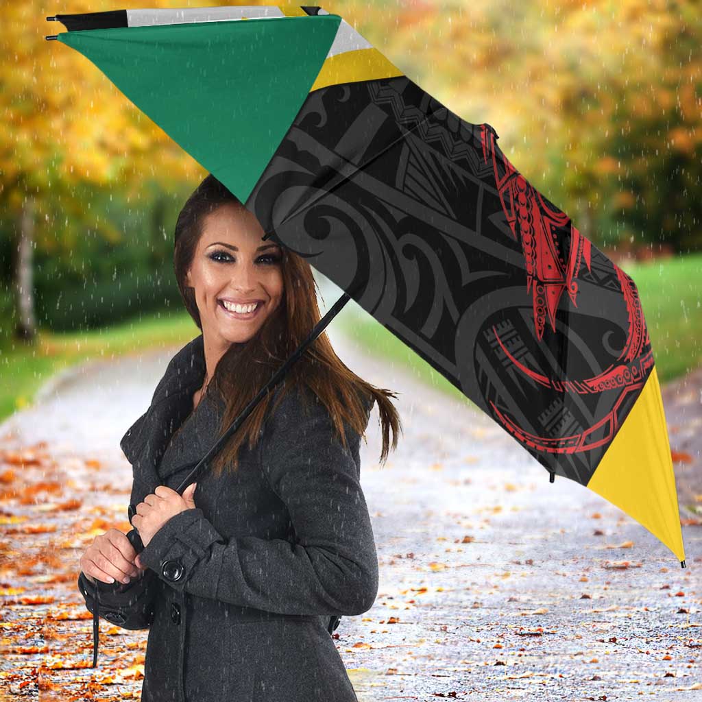 Personalised PNG Hela Province Umbrella Bird of Paradise Tattoo Flag Motif LT9 - Polynesian Pride