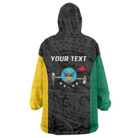 Personalised PNG Hela Province Wearable Blanket Hoodie Bird of Paradise Tattoo Flag Motif LT9 - Polynesian Pride
