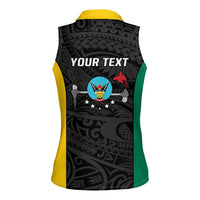 Personalised PNG Hela Province Women Sleeveless Polo Shirt Bird of Paradise Tattoo Flag Motif LT9 - Polynesian Pride