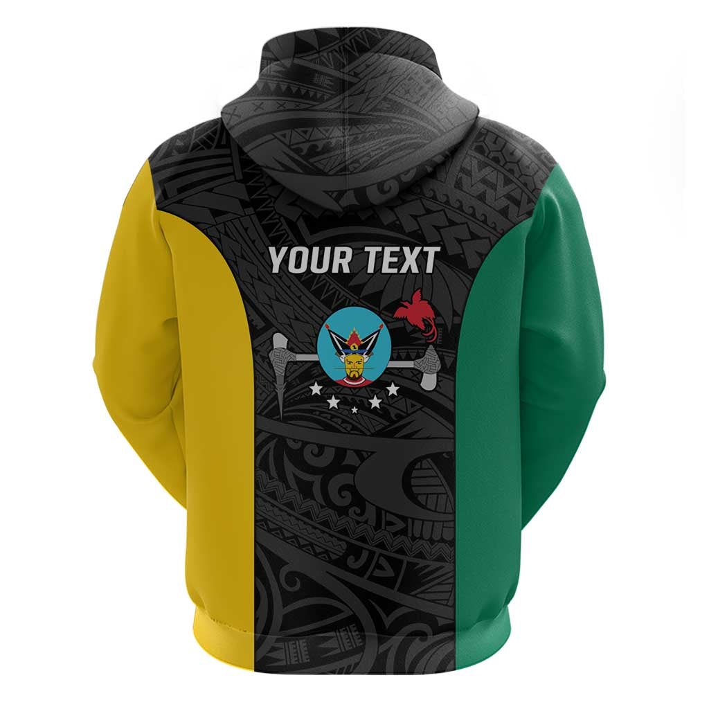 Personalised PNG Hela Province Zip Hoodie Bird of Paradise Tattoo Flag Motif LT9 - Polynesian Pride