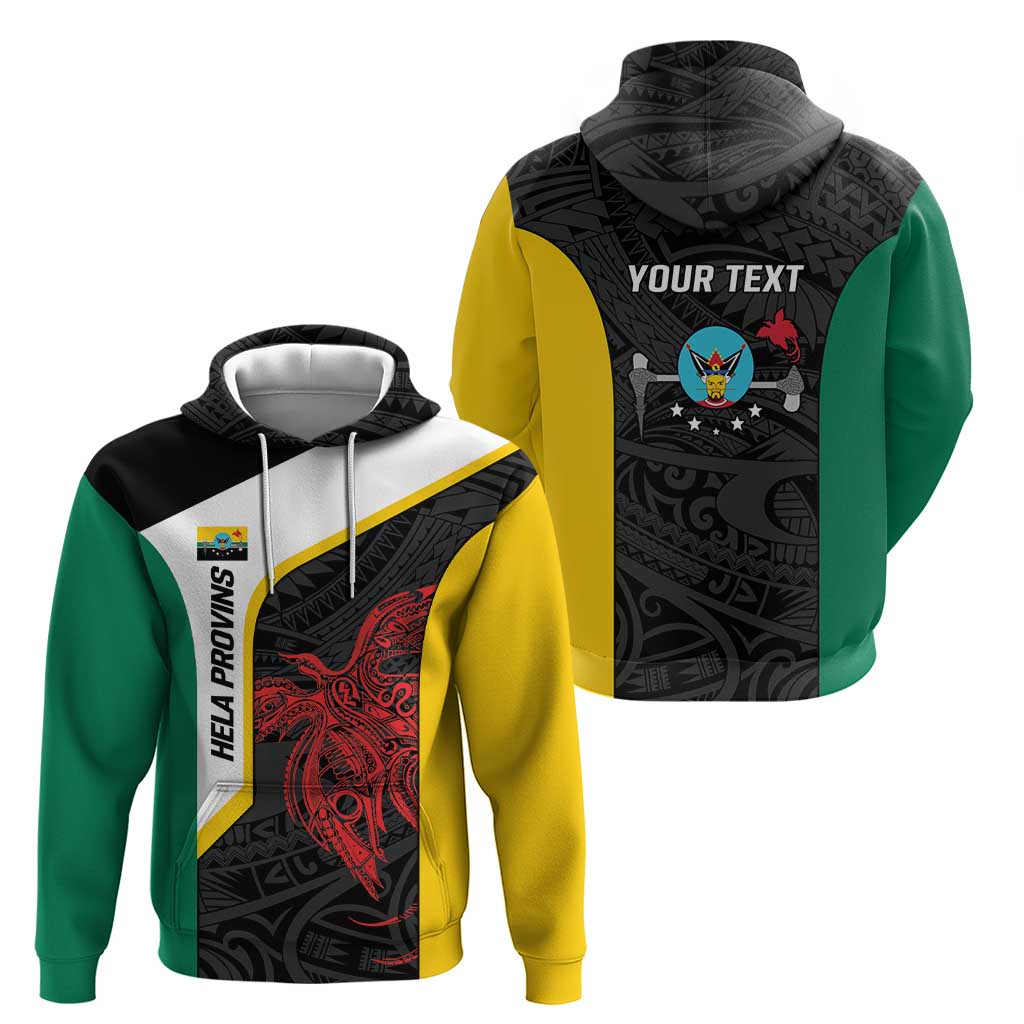 Personalised PNG Hela Province Zip Hoodie Bird of Paradise Tattoo Flag Motif LT9 - Polynesian Pride