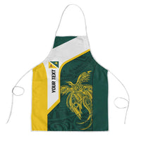 Personalised PNG Jiwaka Province Apron Bird of Paradise Tattoo Flag Motif LT9 Green - Polynesian Pride