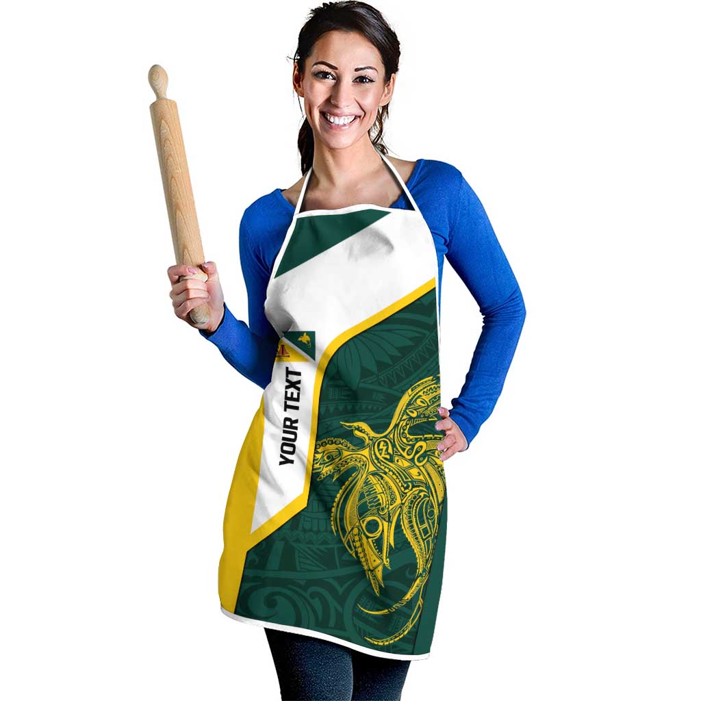 Personalised PNG Jiwaka Province Apron Bird of Paradise Tattoo Flag Motif LT9 - Polynesian Pride