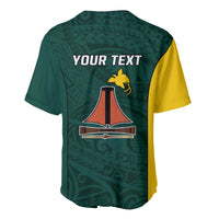 Personalised PNG Jiwaka Province Baseball Jersey Bird of Paradise Tattoo Flag Motif LT9 - Polynesian Pride