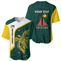 Personalised PNG Jiwaka Province Baseball Jersey Bird of Paradise Tattoo Flag Motif LT9 - Polynesian Pride