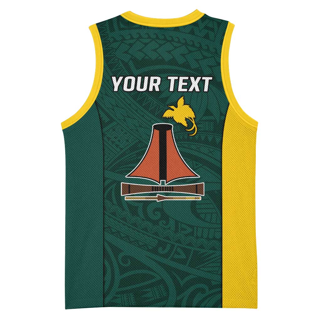 Personalised PNG Jiwaka Province Basketball Jersey Bird of Paradise Tattoo Flag Motif LT9 - Polynesian Pride