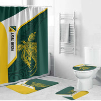 Personalised PNG Jiwaka Province Bathroom Set Bird of Paradise Tattoo Flag Motif LT9 Bathroom Set (4 pcs) Green - Polynesian Pride