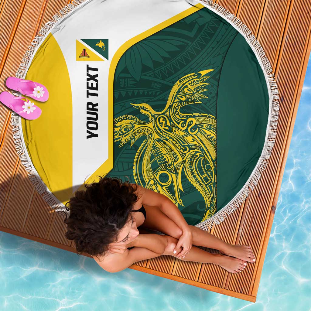 Personalised PNG Jiwaka Province Beach Blanket Bird of Paradise Tattoo Flag Motif LT9 - Polynesian Pride