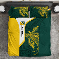 Personalised PNG Jiwaka Province Bedding Set Bird of Paradise Tattoo Flag Motif LT9 Green - Polynesian Pride