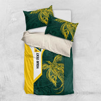 Personalised PNG Jiwaka Province Bedding Set Bird of Paradise Tattoo Flag Motif LT9 US Twin 172cm x 218cm Green - Polynesian Pride