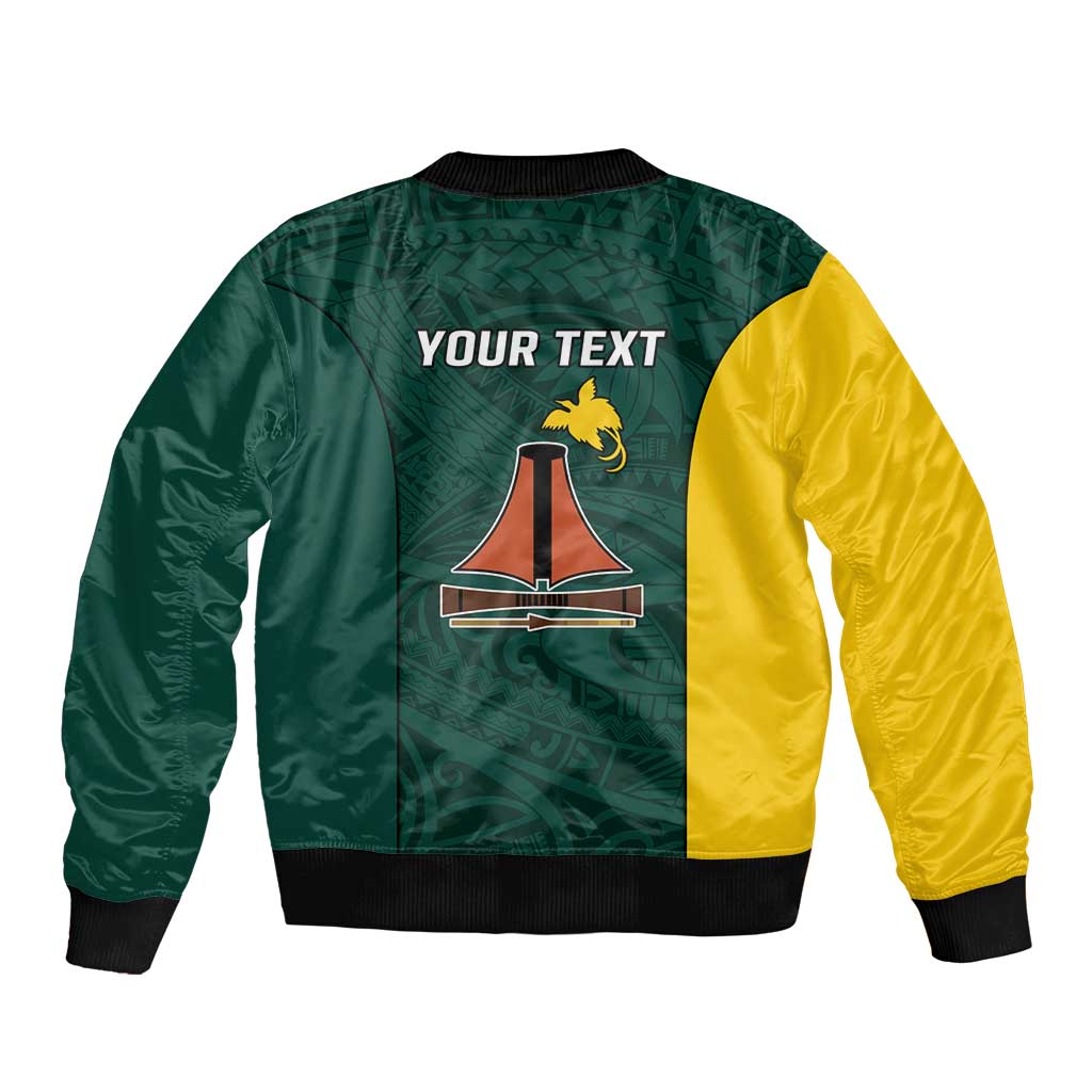 Personalised PNG Jiwaka Province Bomber Jacket Bird of Paradise Tattoo Flag Motif LT9 - Polynesian Pride