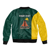 Personalised PNG Jiwaka Province Bomber Jacket Bird of Paradise Tattoo Flag Motif LT9 - Polynesian Pride
