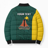 Personalised PNG Jiwaka Province Bomber Puffer Jacket Bird of Paradise Tattoo Flag Motif LT9 - Polynesian Pride