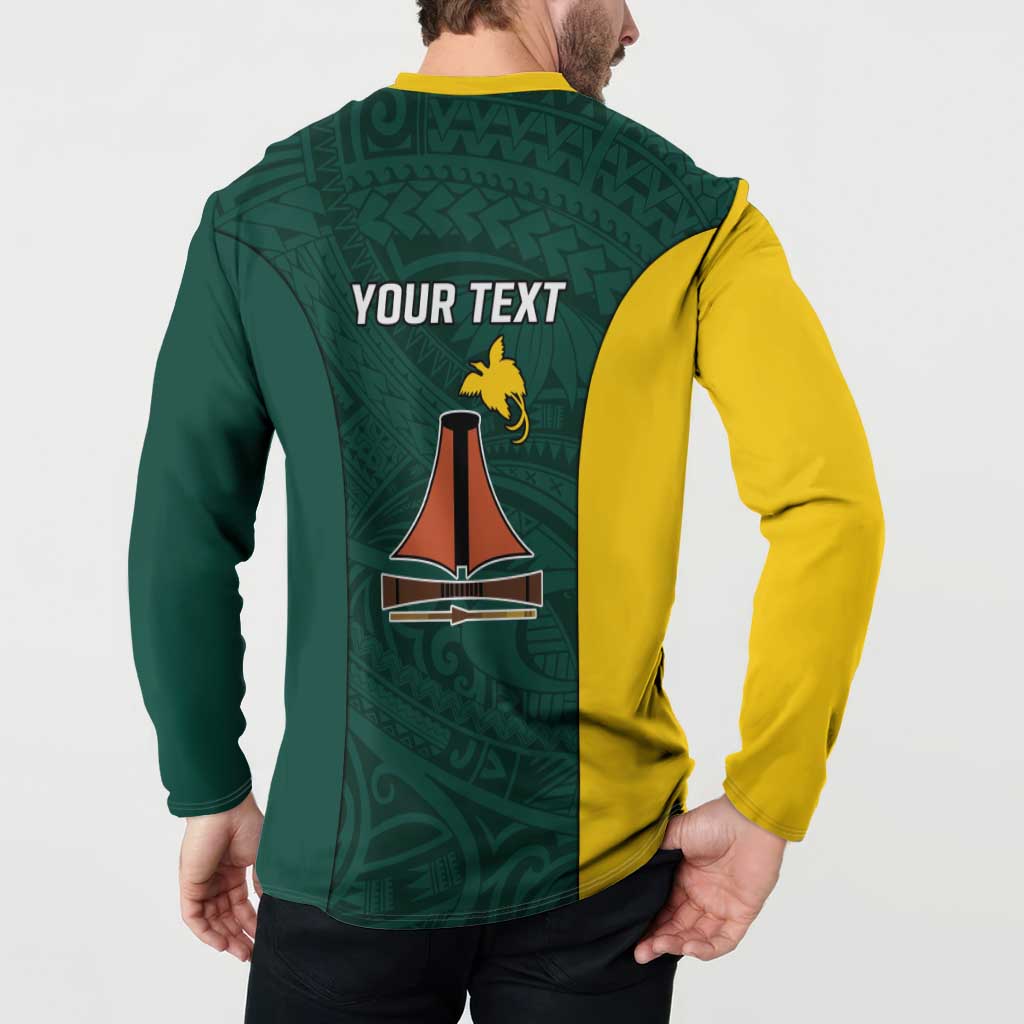 Personalised PNG Jiwaka Province Button Sweatshirt Bird of Paradise Tattoo Flag Motif LT9 - Polynesian Pride