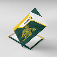 Personalised PNG Jiwaka Province Canvas Wall Art Bird of Paradise Tattoo Flag Motif LT9 With Frame Green - Polynesian Pride