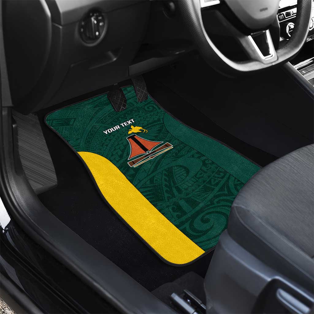 Personalised PNG Jiwaka Province Car Mats Bird of Paradise Tattoo Flag Motif LT9 - Polynesian Pride