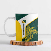 Personalised PNG Jiwaka Province Ceramic Mug Bird of Paradise Tattoo Flag Motif LT9 Green - Polynesian Pride