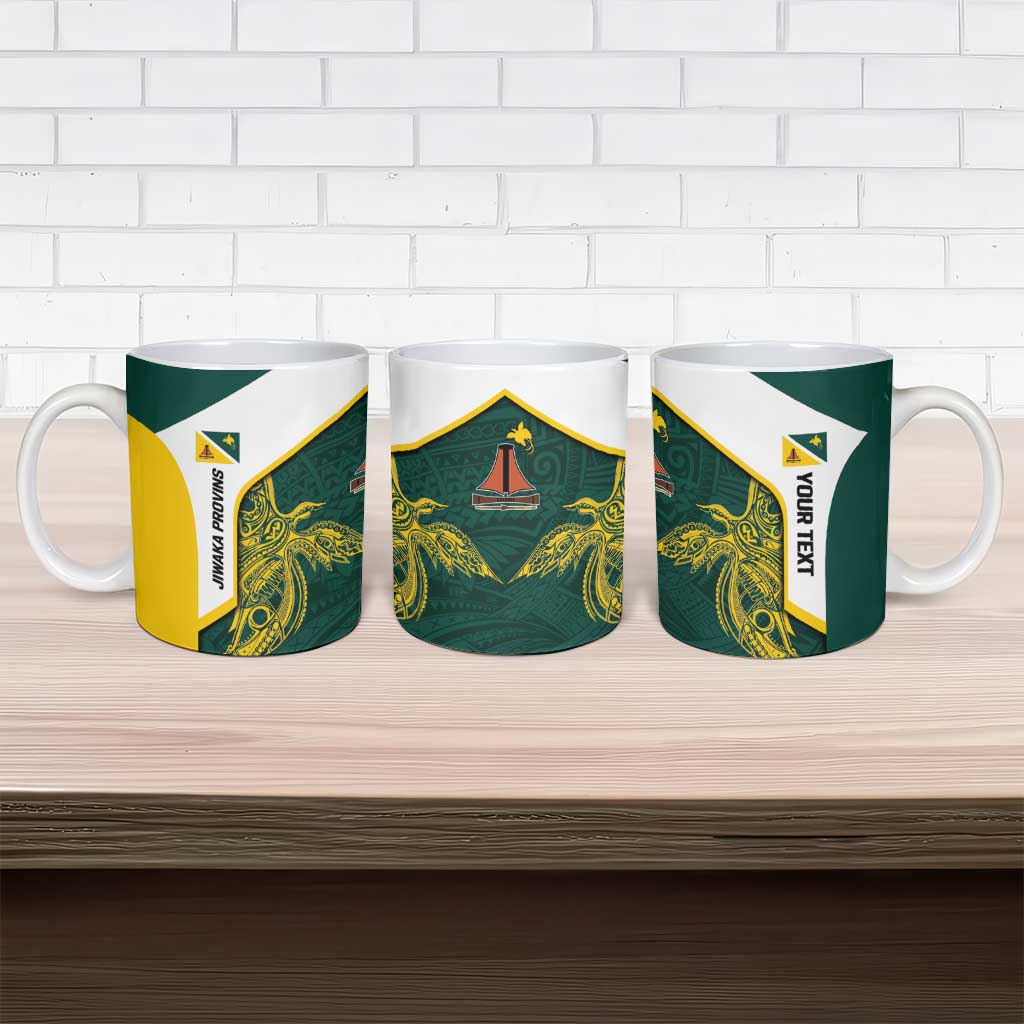 Personalised PNG Jiwaka Province Ceramic Mug Bird of Paradise Tattoo Flag Motif LT9 - Polynesian Pride