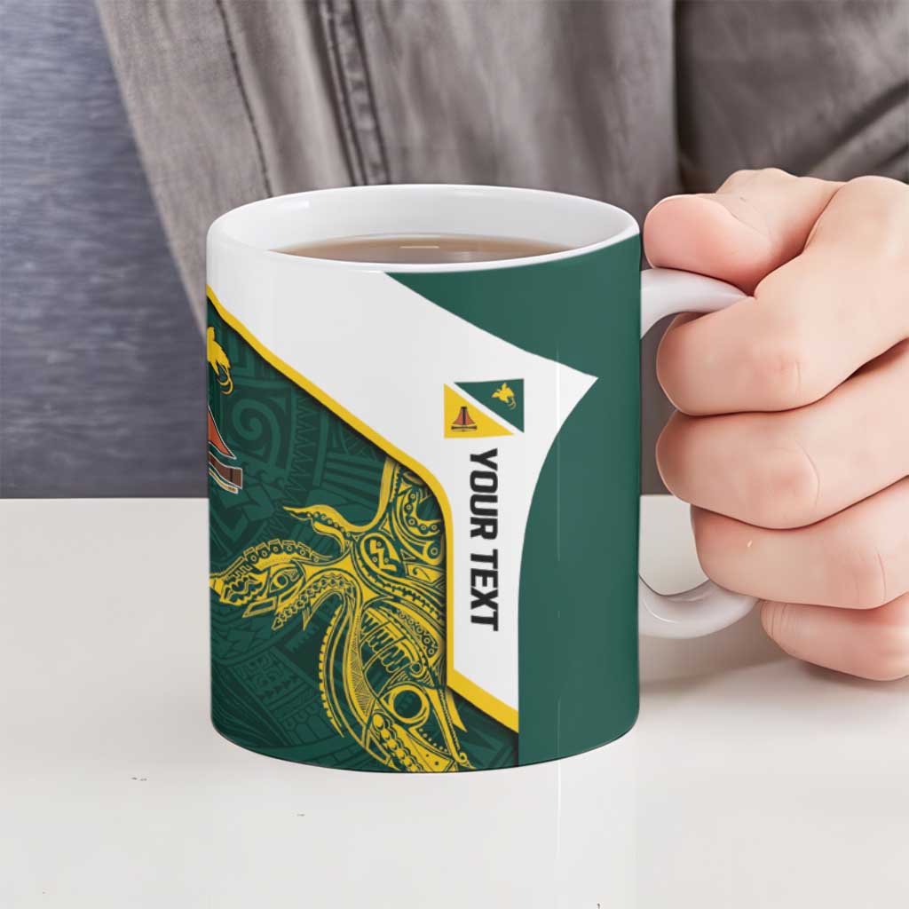 Personalised PNG Jiwaka Province Ceramic Mug Bird of Paradise Tattoo Flag Motif LT9 - Polynesian Pride