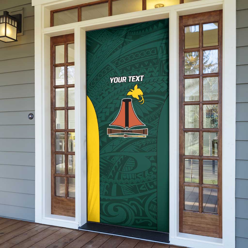 Personalised PNG Jiwaka Province Door Cover Bird of Paradise Tattoo Flag Motif LT9 - Polynesian Pride