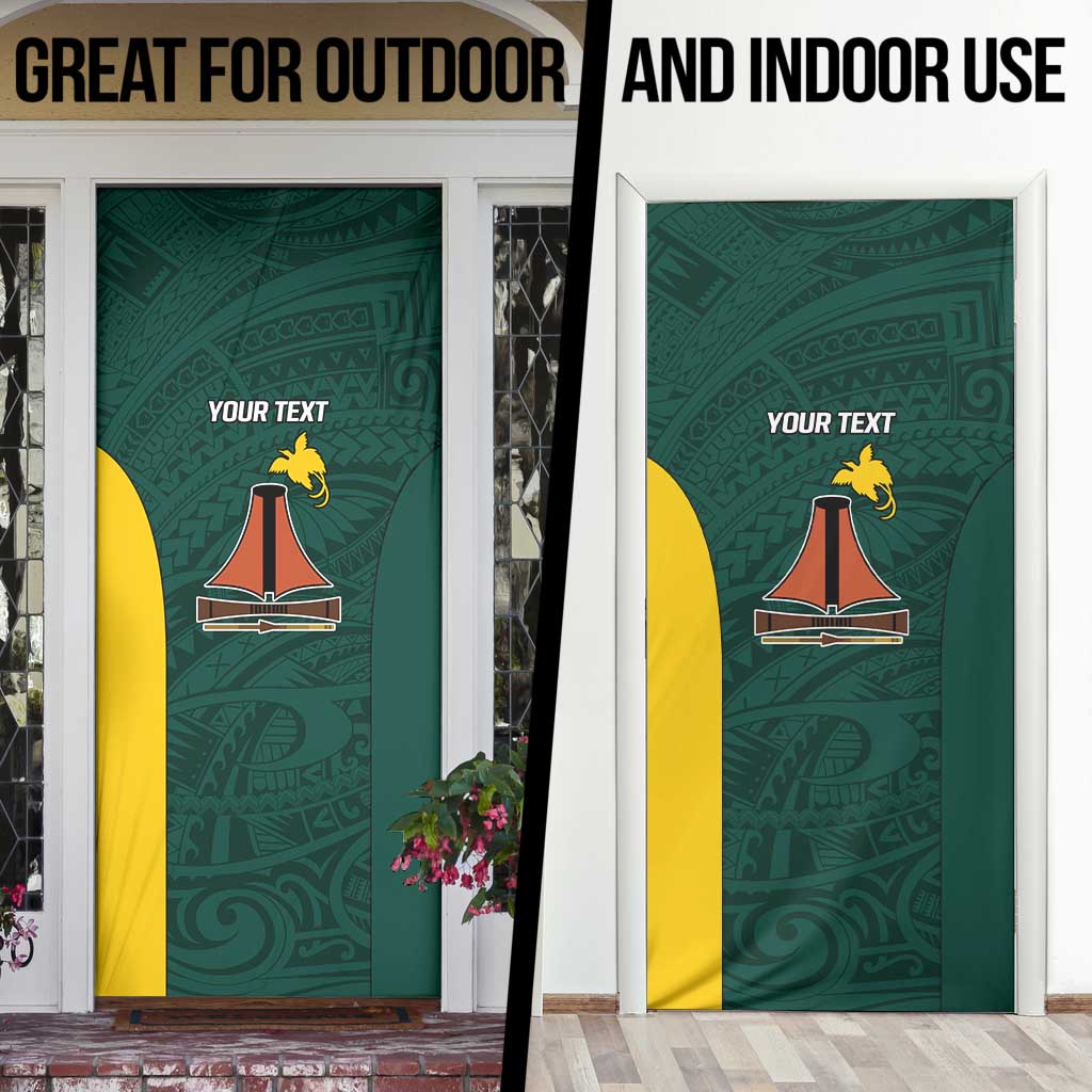 Personalised PNG Jiwaka Province Door Cover Bird of Paradise Tattoo Flag Motif LT9 - Polynesian Pride