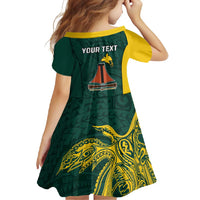 Personalised PNG Jiwaka Province Family Matching Summer Maxi Dress and Hawaiian Shirt Bird of Paradise Tattoo Flag Motif LT9 - Polynesian Pride
