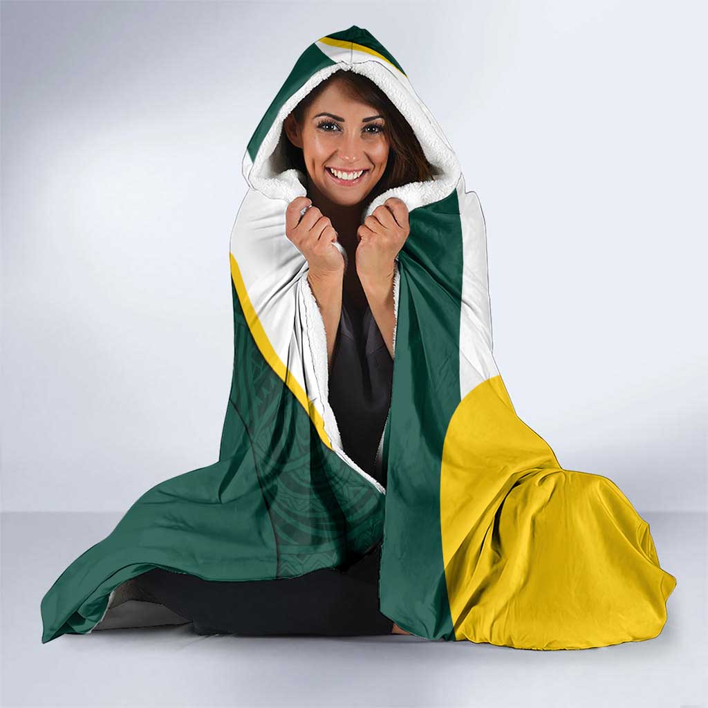 Personalised PNG Jiwaka Province Hooded Blanket Bird of Paradise Tattoo Flag Motif LT9 - Polynesian Pride
