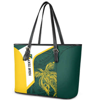 Personalised PNG Jiwaka Province Leather Tote Bag Bird of Paradise Tattoo Flag Motif LT9 - Polynesian Pride