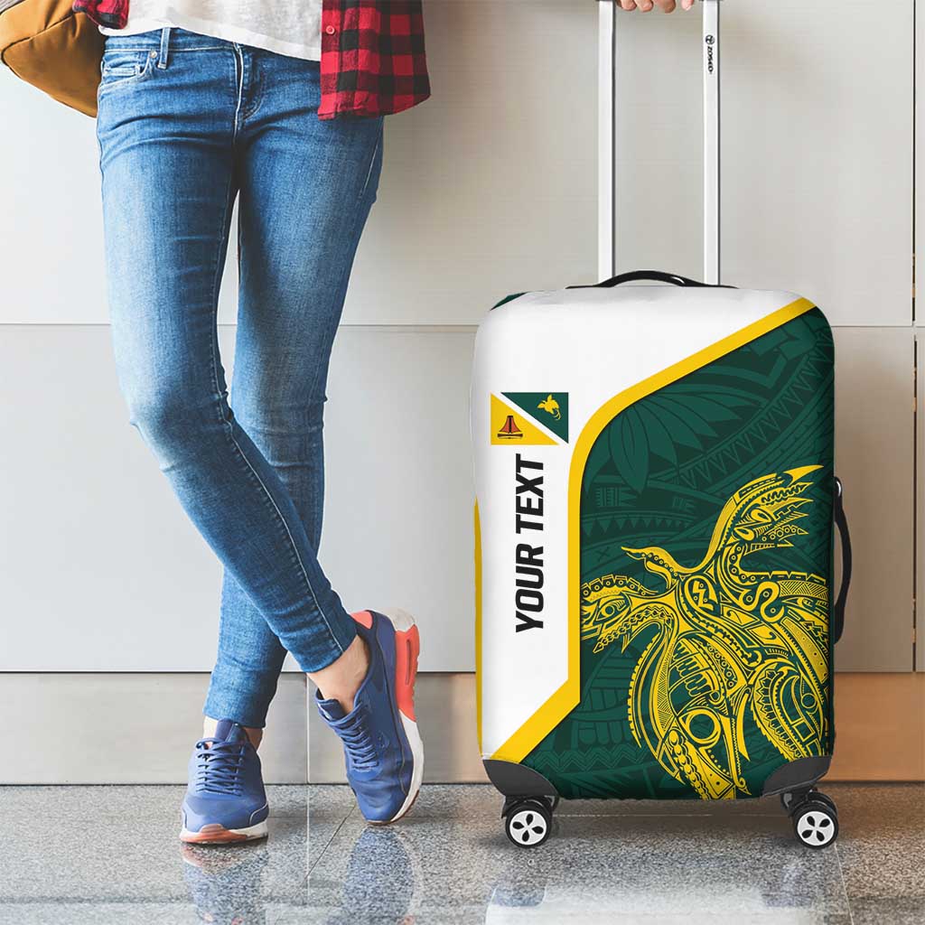 Personalised PNG Jiwaka Province Luggage Cover Bird of Paradise Tattoo Flag Motif LT9 - Polynesian Pride