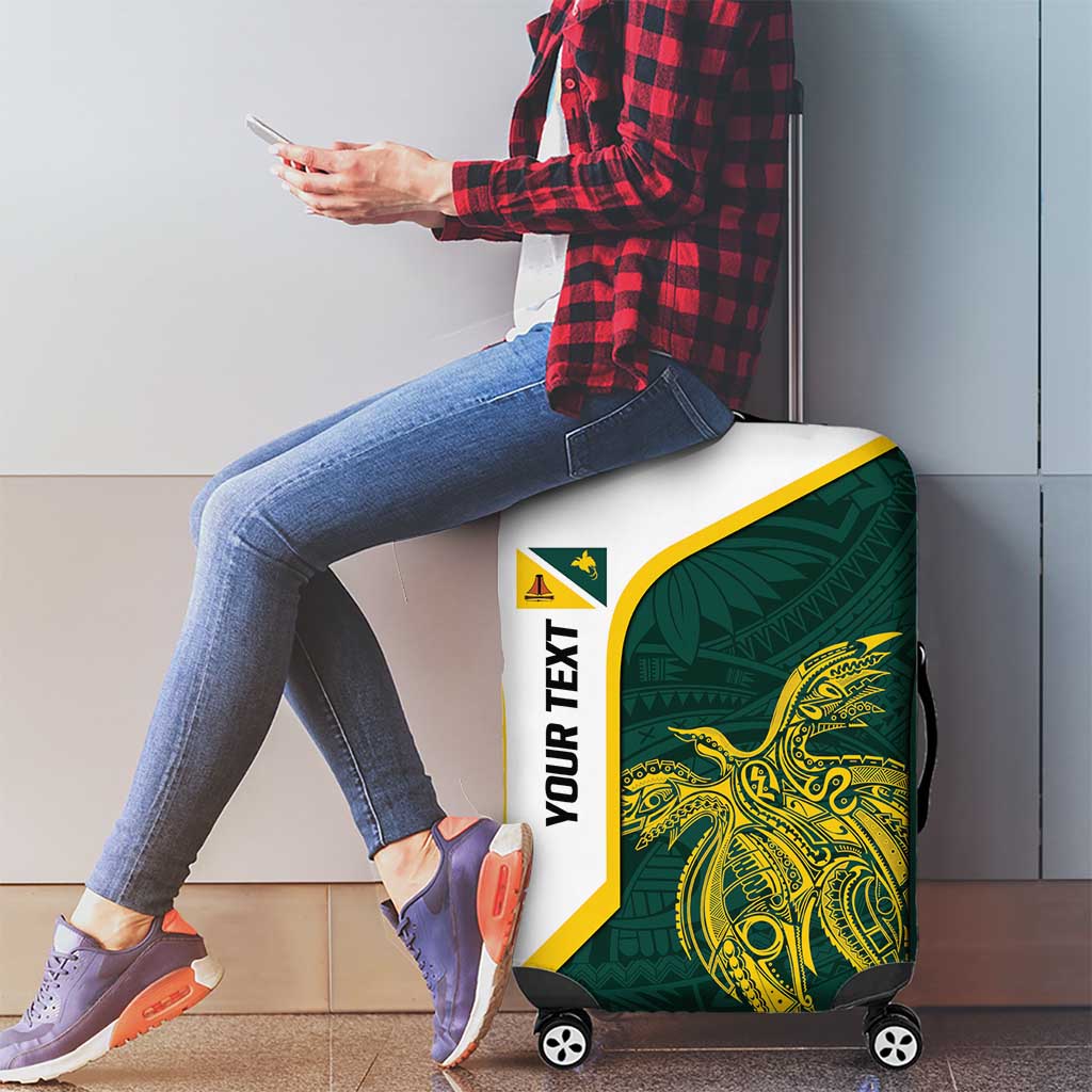 Personalised PNG Jiwaka Province Luggage Cover Bird of Paradise Tattoo Flag Motif LT9 - Polynesian Pride