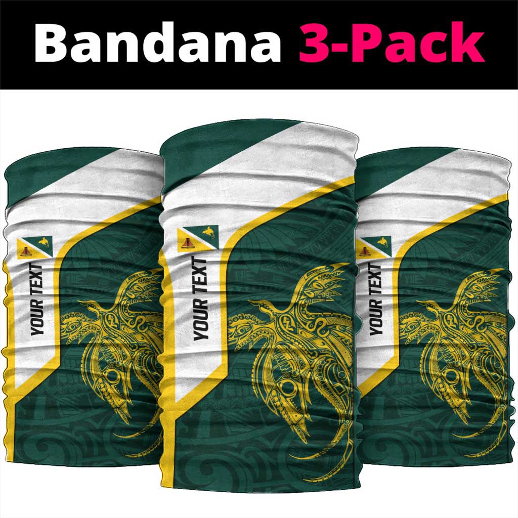Personalised PNG Jiwaka Province Neck Gaiter Bird of Paradise Tattoo Flag Motif LT9 package One Size: 25*50cm Green - Polynesian Pride