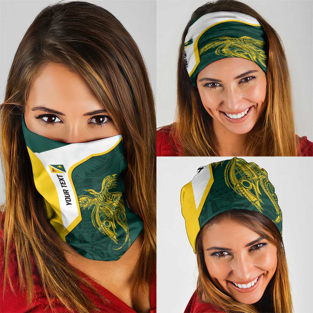 Personalised PNG Jiwaka Province Neck Gaiter Bird of Paradise Tattoo Flag Motif LT9 - Polynesian Pride