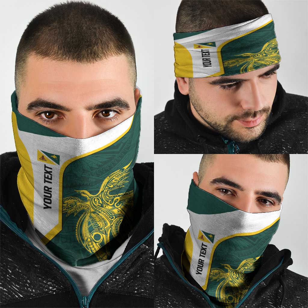 Personalised PNG Jiwaka Province Neck Gaiter Bird of Paradise Tattoo Flag Motif LT9 - Polynesian Pride