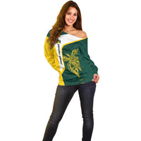 Personalised PNG Jiwaka Province Off Shoulder Sweater Bird of Paradise Tattoo Flag Motif LT9 - Polynesian Pride