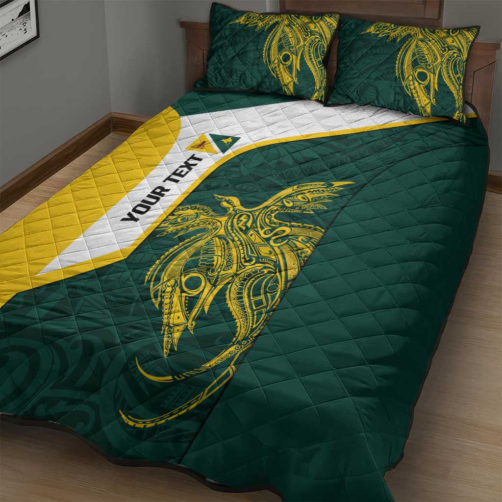 Personalised PNG Jiwaka Province Quilt Bed Set Bird of Paradise Tattoo Flag Motif LT9 - Polynesian Pride