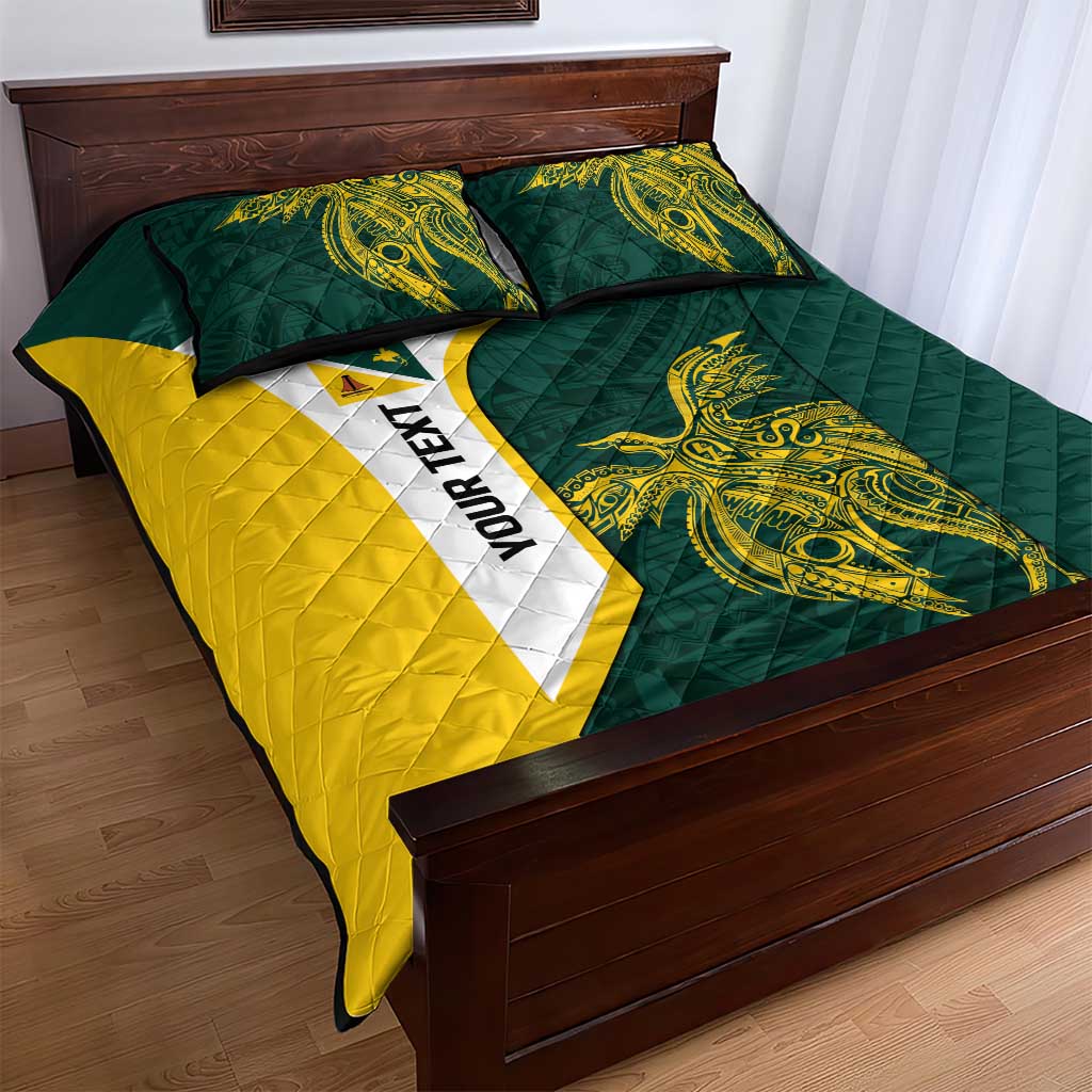 Personalised PNG Jiwaka Province Quilt Bed Set Bird of Paradise Tattoo Flag Motif LT9 - Polynesian Pride