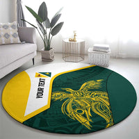 Personalised PNG Jiwaka Province Round Carpet Bird of Paradise Tattoo Flag Motif LT9 - Polynesian Pride