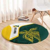 Personalised PNG Jiwaka Province Round Carpet Bird of Paradise Tattoo Flag Motif LT9 - Polynesian Pride
