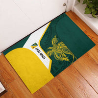 Personalised PNG Jiwaka Province Rubber Doormat Bird of Paradise Tattoo Flag Motif LT9 - Polynesian Pride