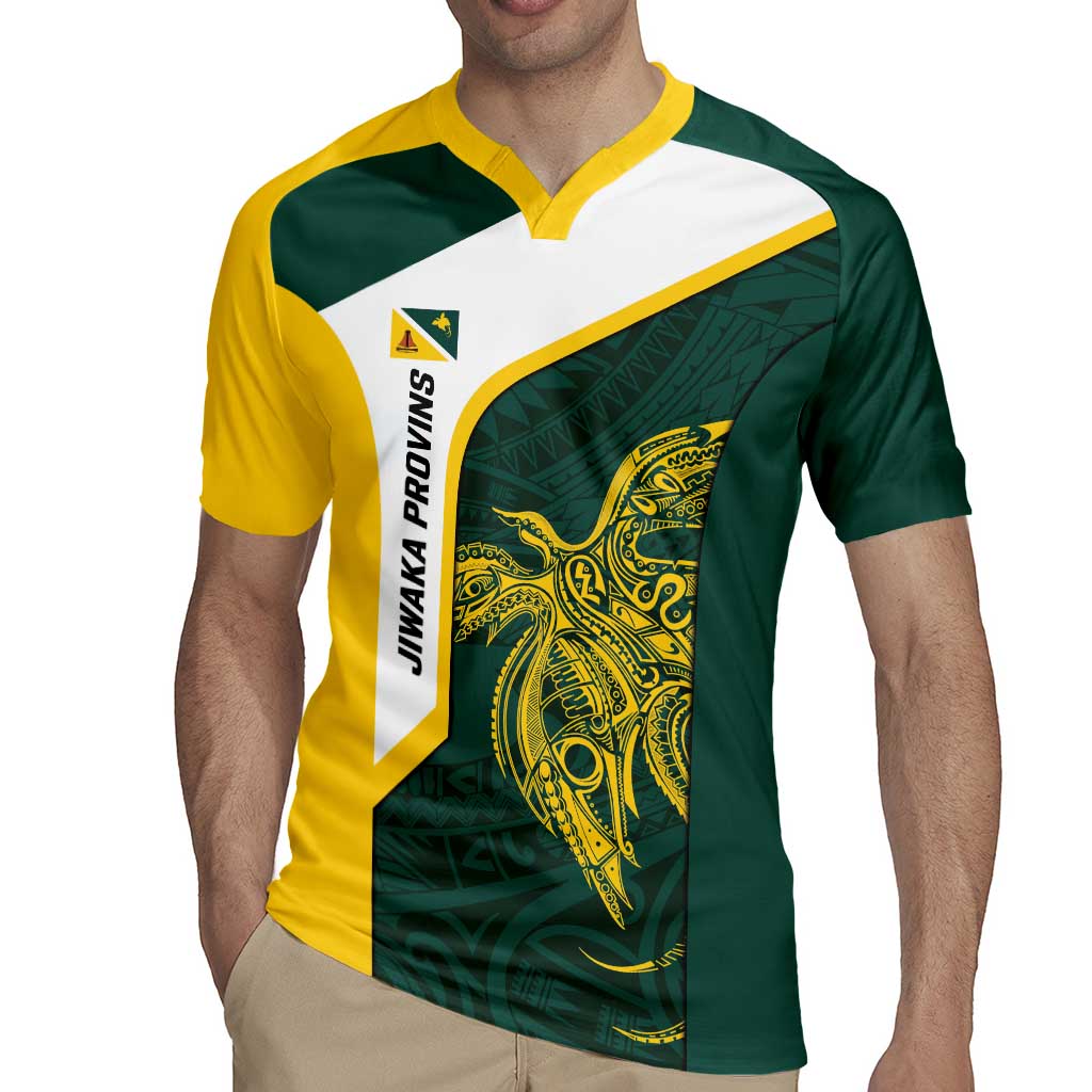Personalised PNG Jiwaka Province Rugby Jersey Bird of Paradise Tattoo Flag Motif LT9 - Polynesian Pride