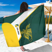 Personalised PNG Jiwaka Province Sarong Bird of Paradise Tattoo Flag Motif LT9 One Size 44 x 66 inches Green - Polynesian Pride
