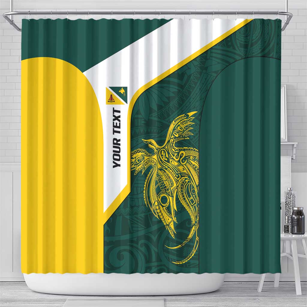 Personalised PNG Jiwaka Province Shower Curtain Bird of Paradise Tattoo Flag Motif LT9 - Polynesian Pride