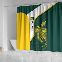 Personalised PNG Jiwaka Province Shower Curtain Bird of Paradise Tattoo Flag Motif LT9 - Polynesian Pride