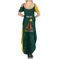 Personalised PNG Jiwaka Province Summer Maxi Dress Bird of Paradise Tattoo Flag Motif LT9 - Polynesian Pride