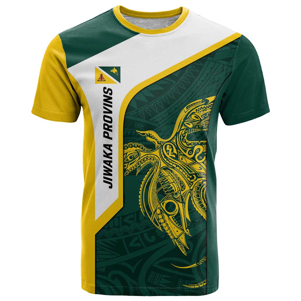 Personalised PNG Jiwaka Province T Shirt Bird of Paradise Tattoo Flag Motif - Polynesian Pride