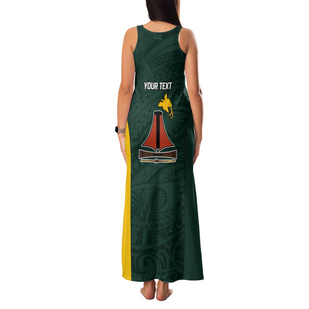 Personalised PNG Jiwaka Province Tank Maxi Dress Bird of Paradise Tattoo Flag Motif LT9 - Polynesian Pride