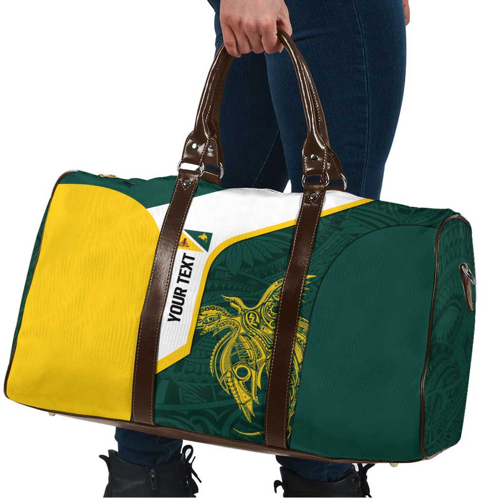 Personalised PNG Jiwaka Province Travel Bag Bird of Paradise Tattoo Flag Motif LT9 - Polynesian Pride