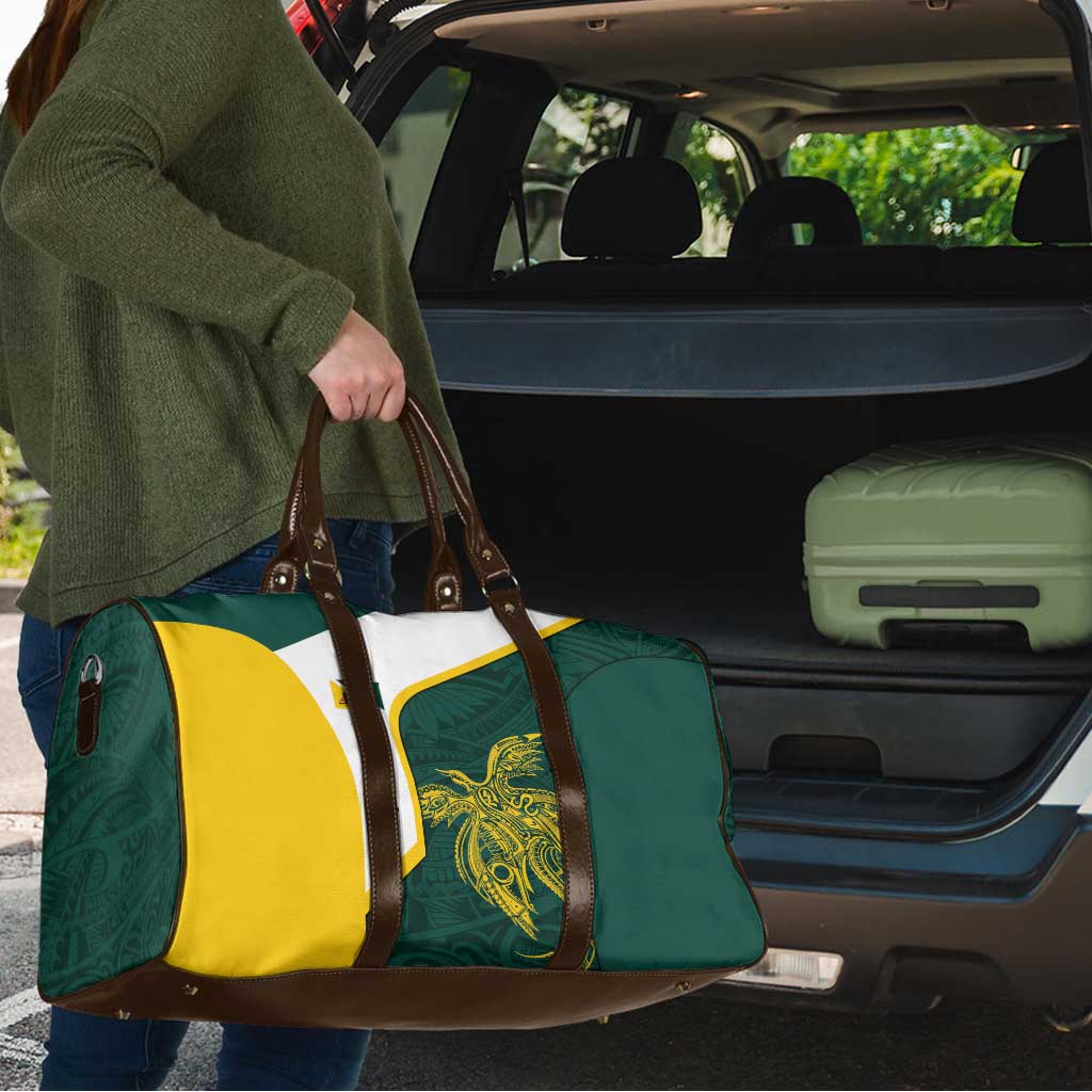 Personalised PNG Jiwaka Province Travel Bag Bird of Paradise Tattoo Flag Motif LT9 - Polynesian Pride